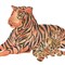Tiger and Cub Wall Stencil | 2776 by Designer Stencils | Animal & Nature Stencils | Reusable Art Craft Stencils for Painting on Walls, Canvas, Wood | Reusable Plastic Paint Stencil for Home Makeover | Easy to Use & Clean Art Stencil